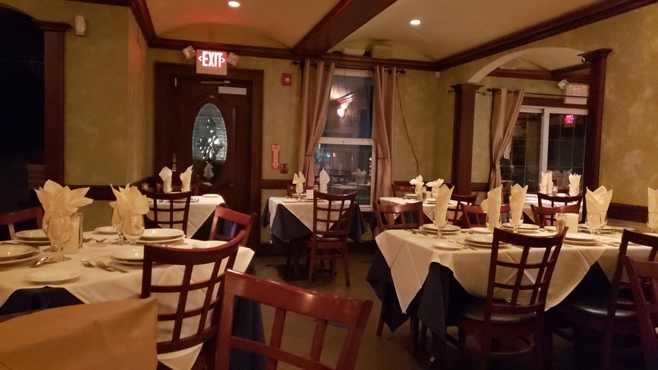 Restaurant room set for lunch or dinner